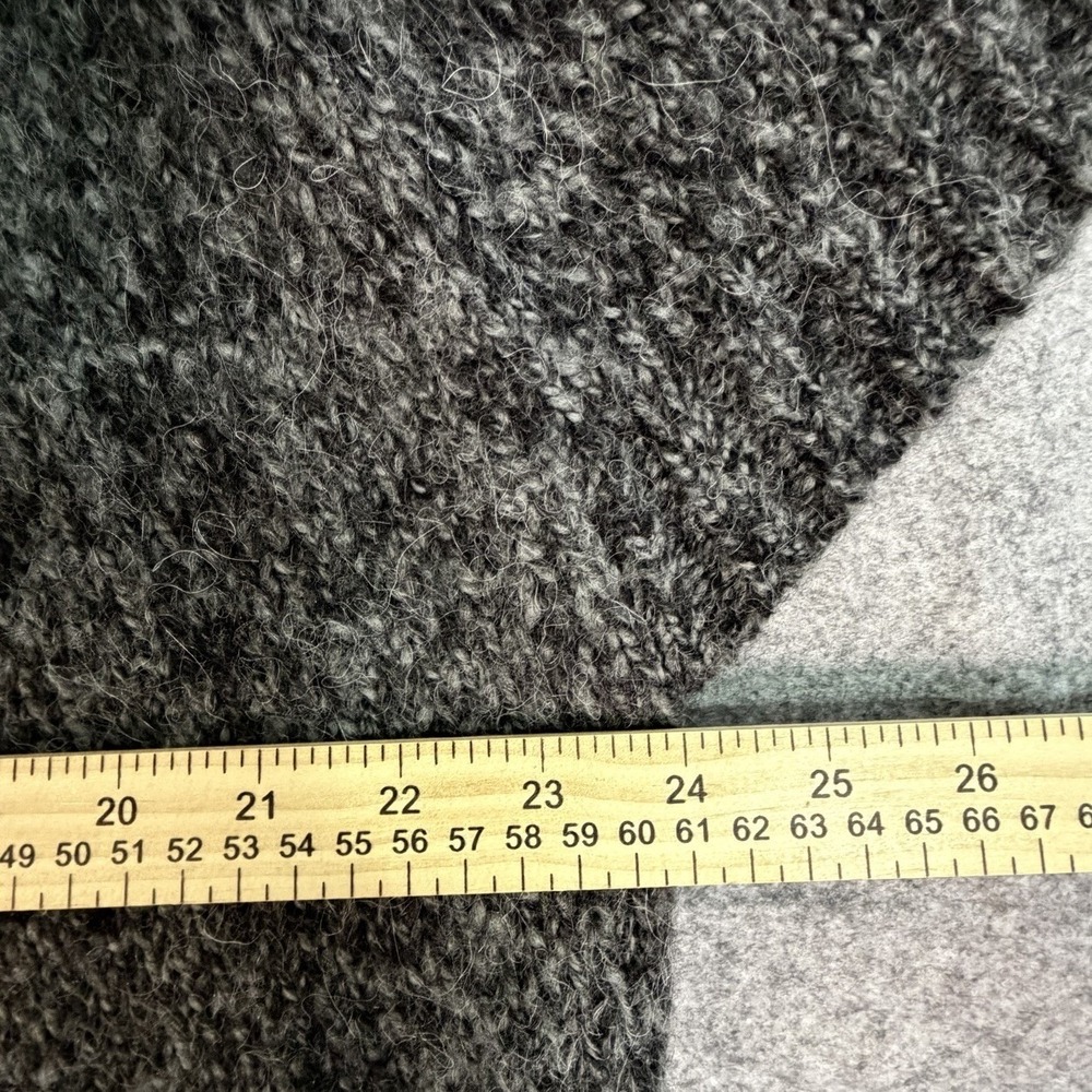 Knit Poncho Cape Cardigan Sweater Hook & Eye Closure Charcoal XL Wool/Alpaca‎ - Picture 8 of 8